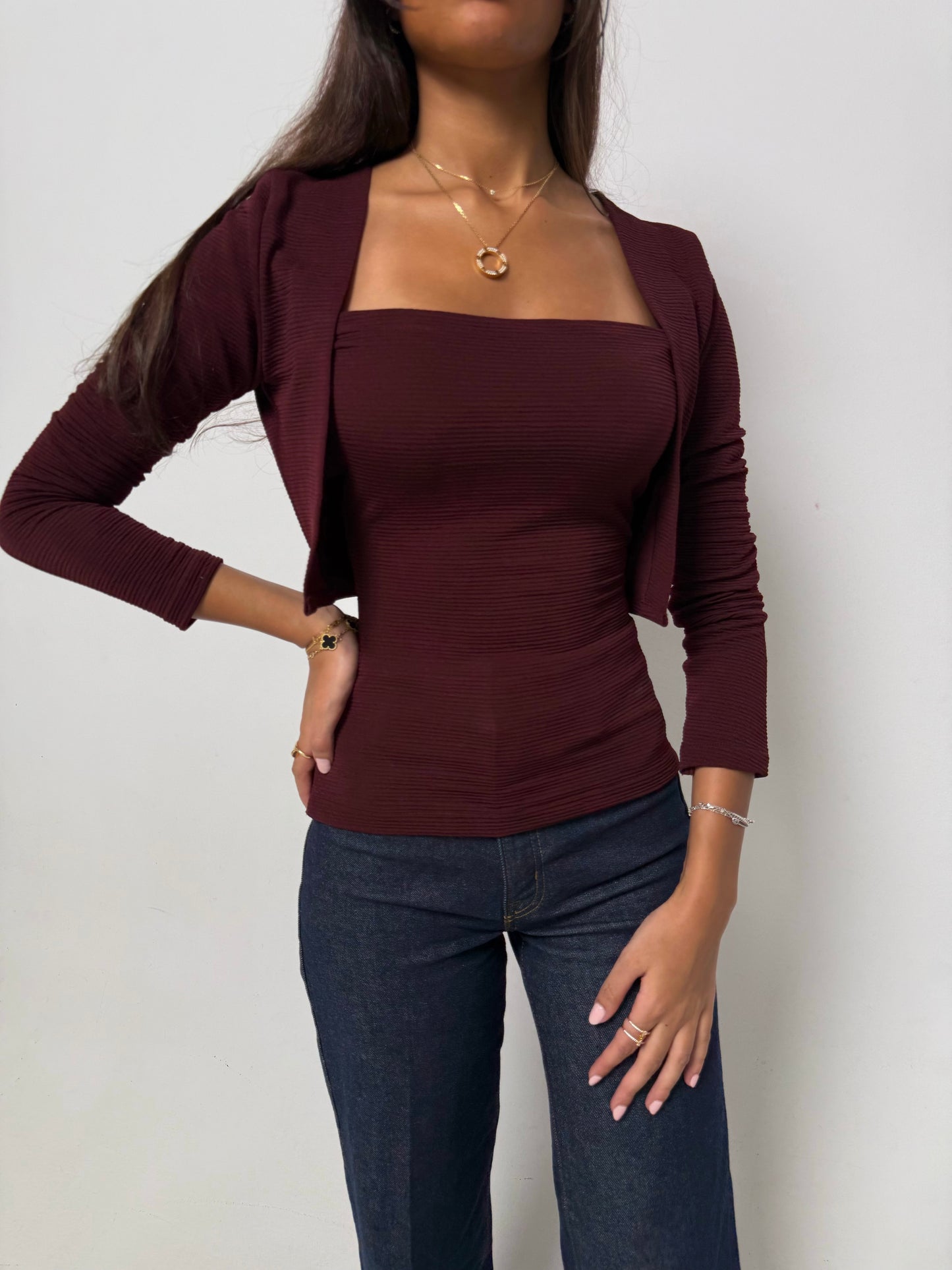 Nala top in maroon
