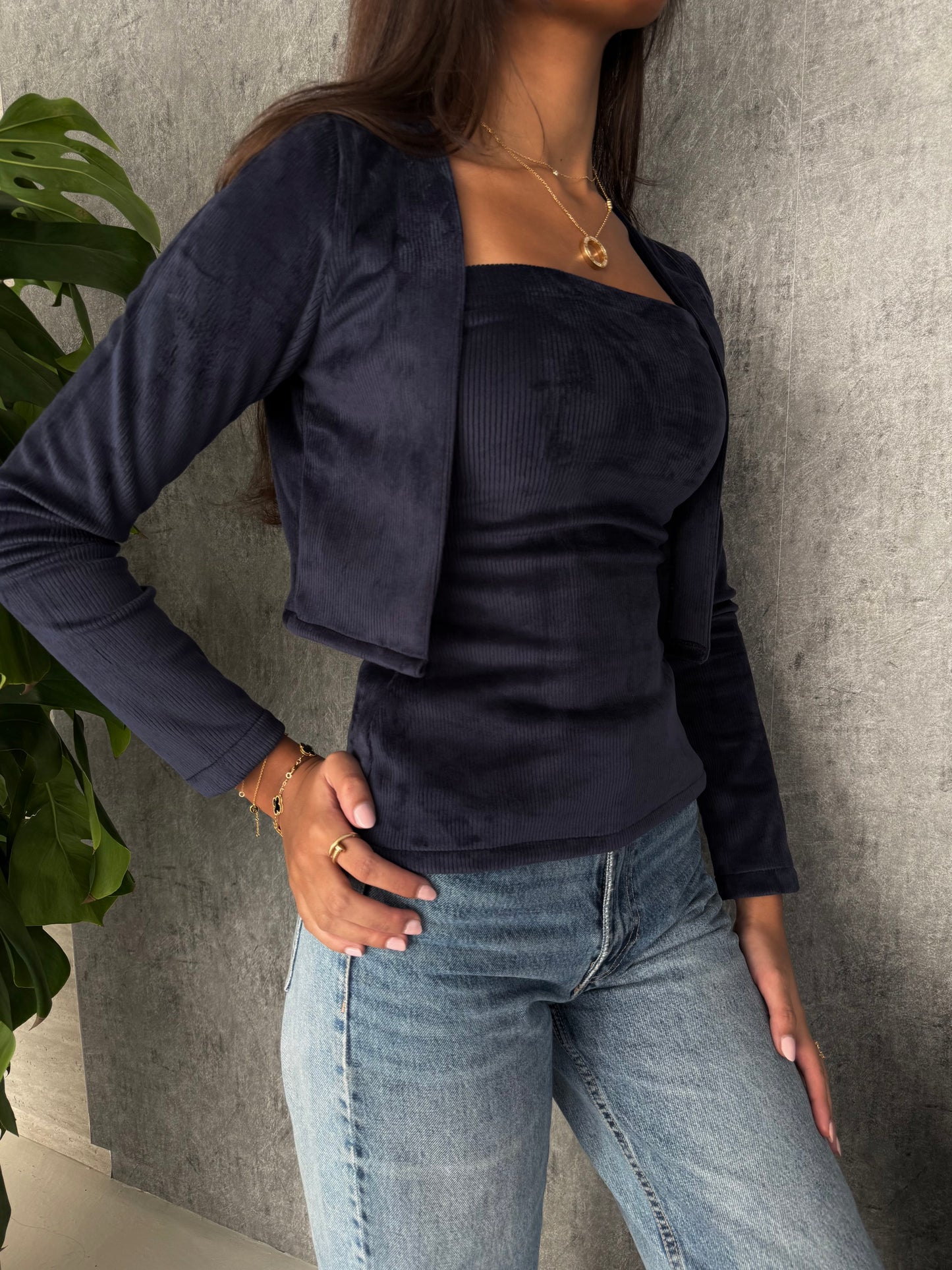 Nala top in navy blue (winter edition)