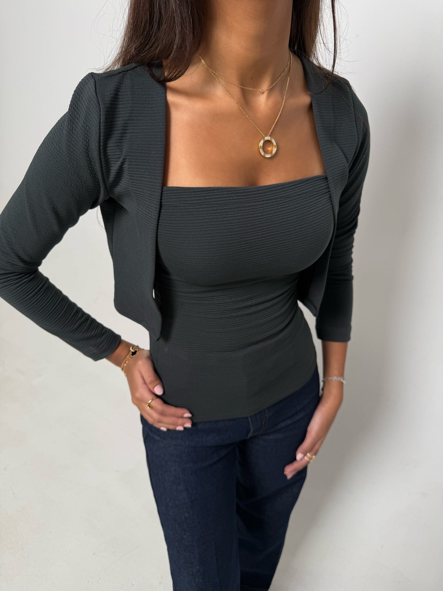 Nala top in gray color