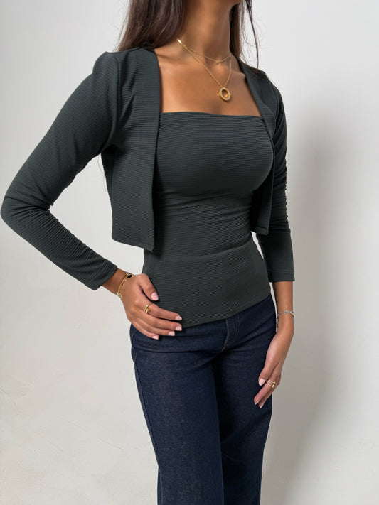 Nala top in gray color