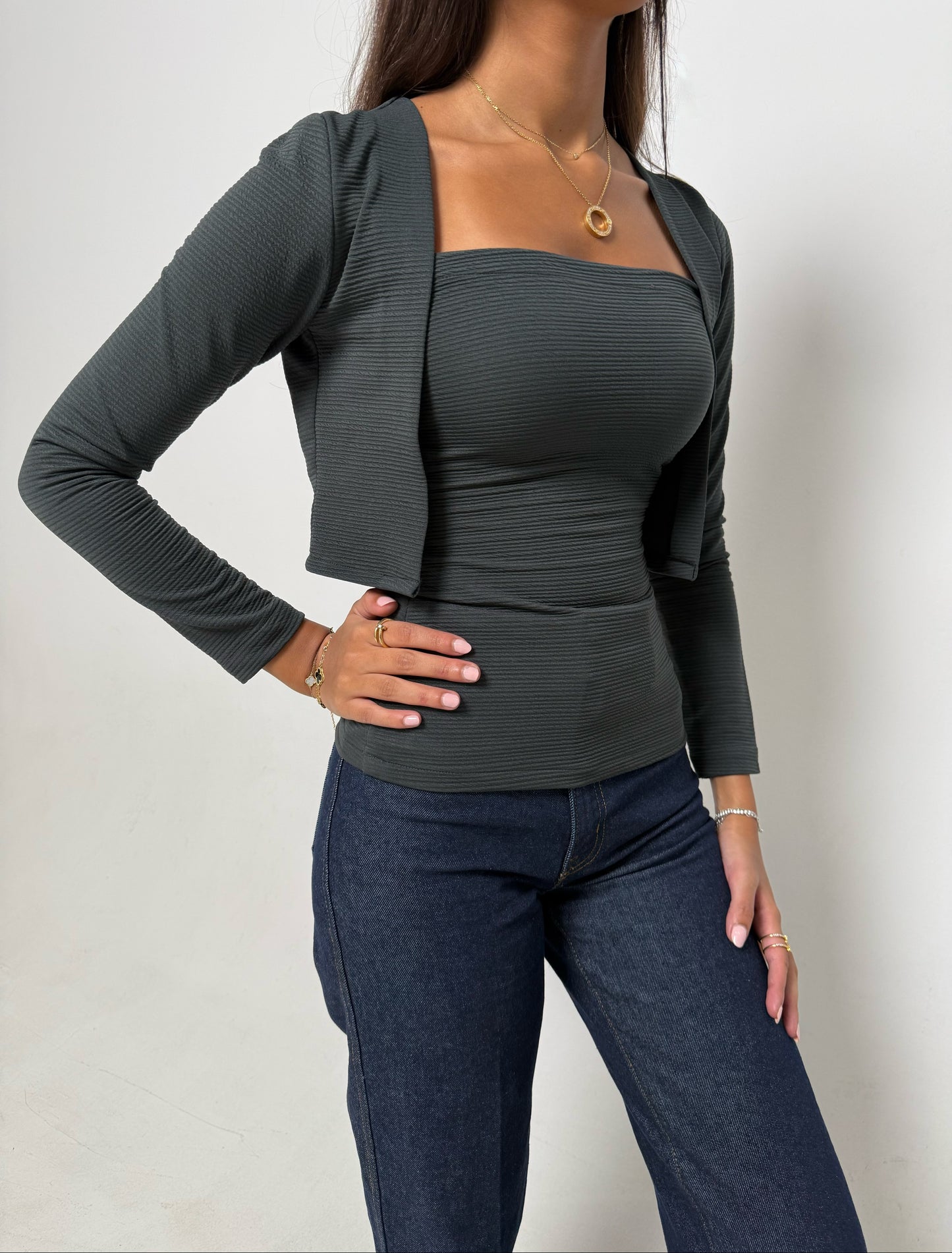 Nala top in gray color