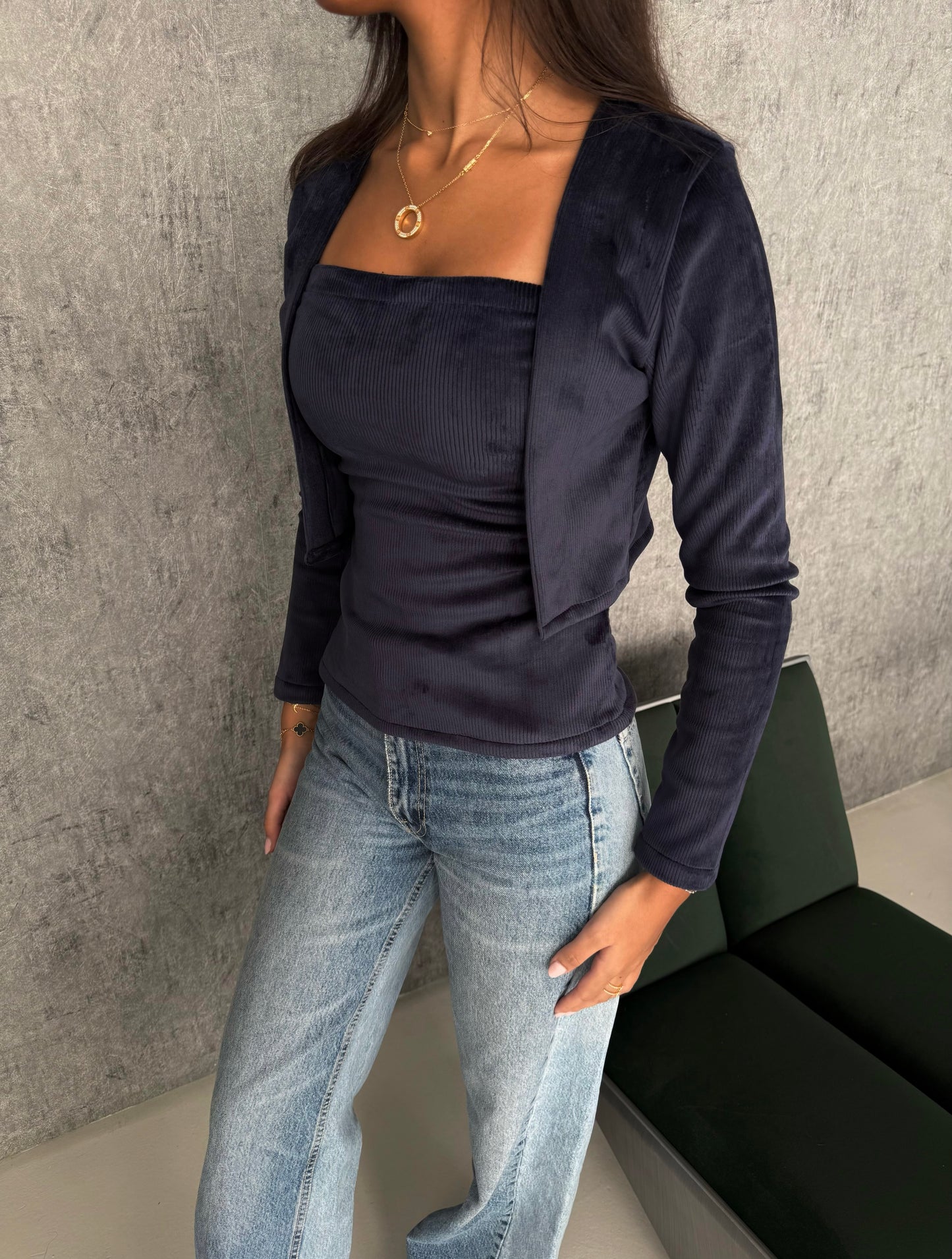 Nala top in navy blue (winter edition)