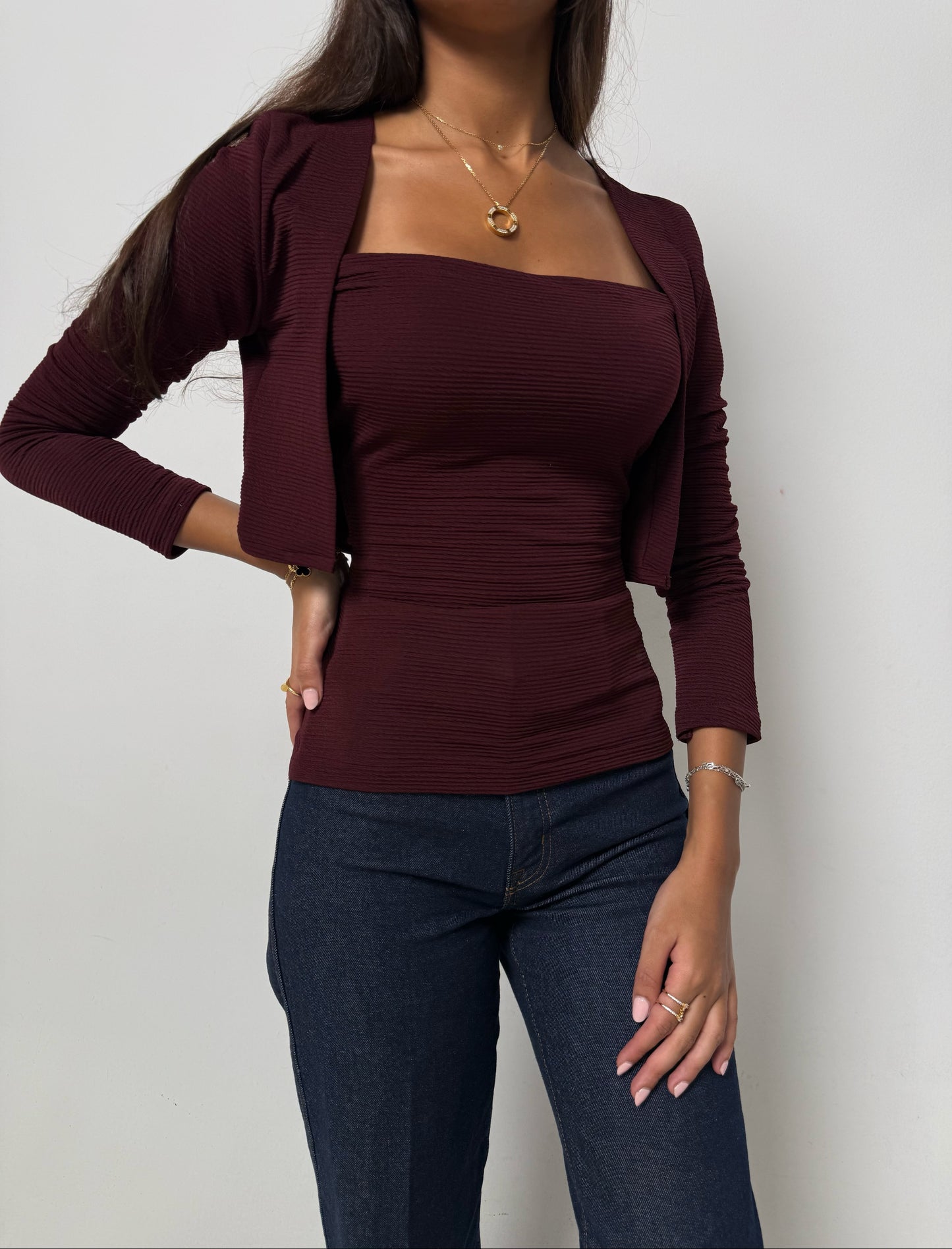 Nala top in maroon