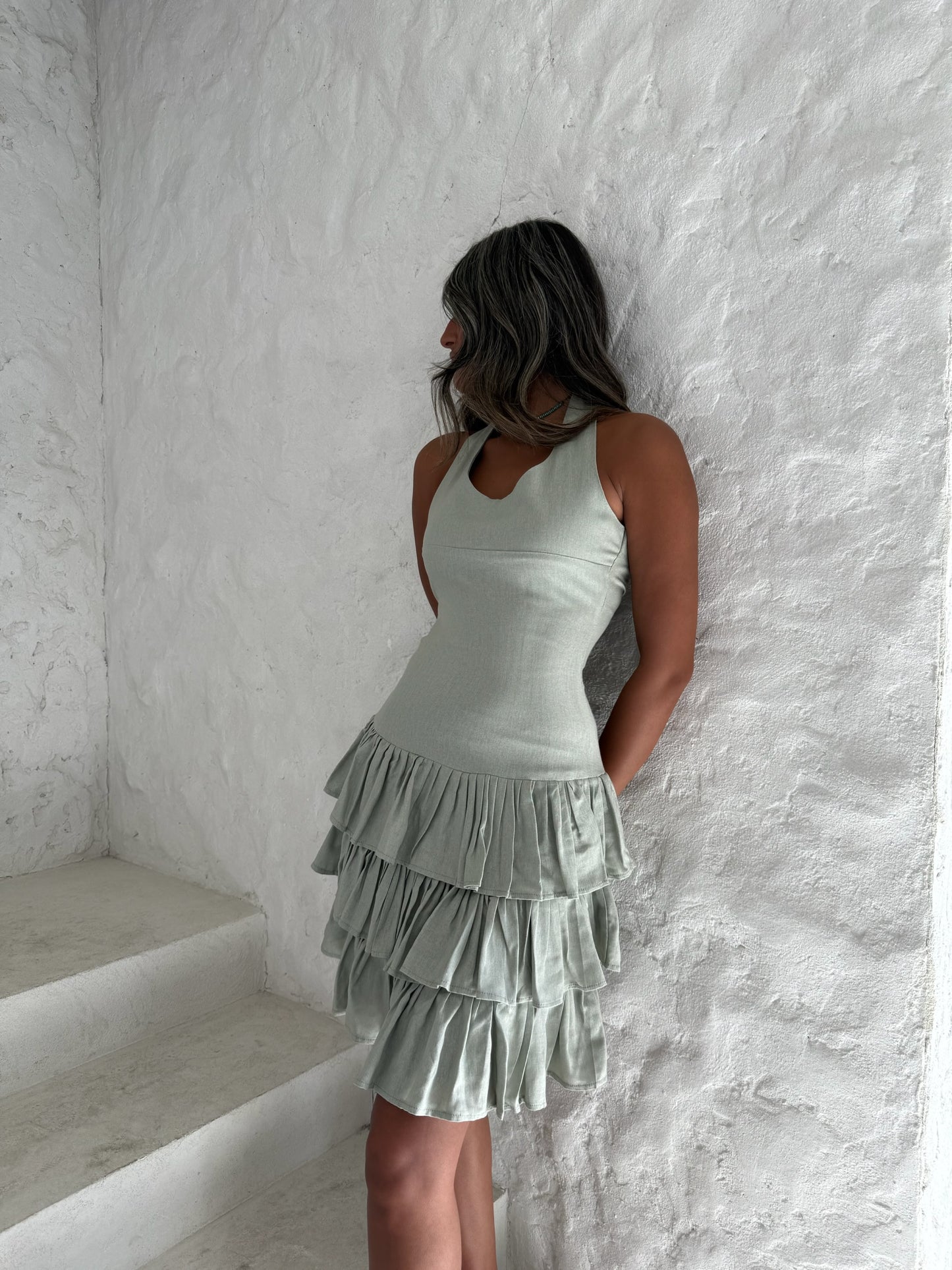 Raffles dress in mint